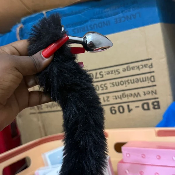 Black Fox tail Butt plug small size